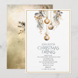 Traditionell Watercolor Winter God jul Invi Inbjudningar
