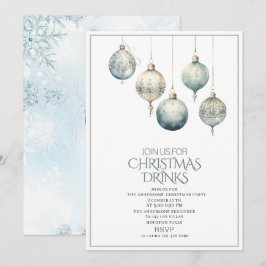 Traditionell Watercolor Winter God jul Invi Inbjudningar