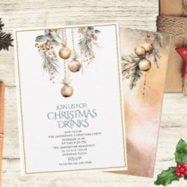 Traditionell Watercolor Winter God jul Invi Inbjudningar