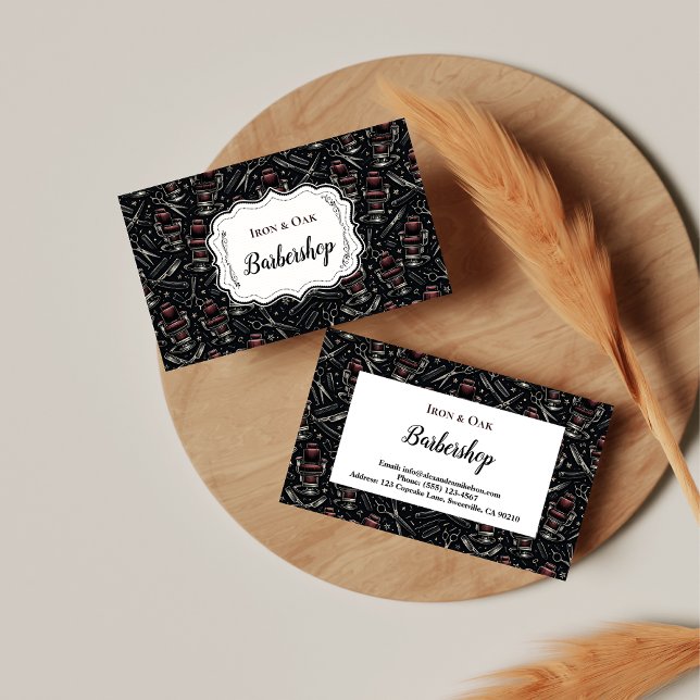 Traditionella barberverktyg Klassisk personlig vår Visitkort (Skapare uppladdad)
