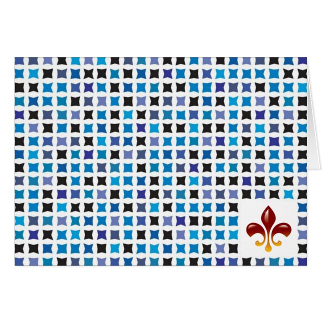 Traditionella blå anteckningskort hälsningskort (Framsidan Horizontal)