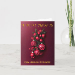 Traditionella Bordeaux God Jul Anpassningsbara Helgkort