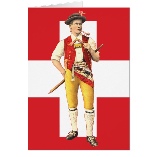 Traditionella dräkter av Appenzell Innerrhoden Hälsningskort (Framsidan)