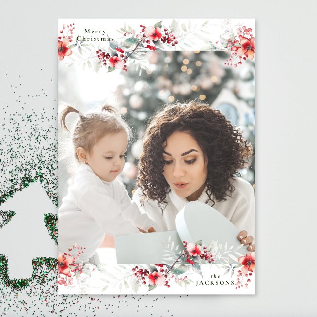 traditionella engrammograms-fotopatochristmas julkort (Skapare uppladdad)