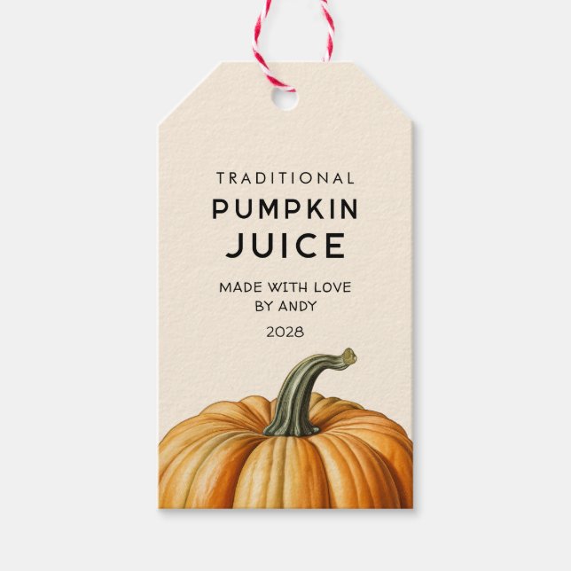 Traditionella etiketter för pumpajuiceburkar (Framsidan)