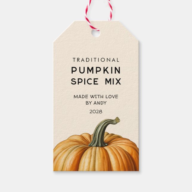 Traditionella etiketter för pumpakryddmix (Framsidan)