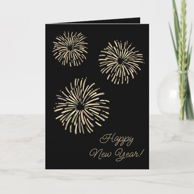 Traditionella Fireworks-kort för nya år Helgkort (Framsida)