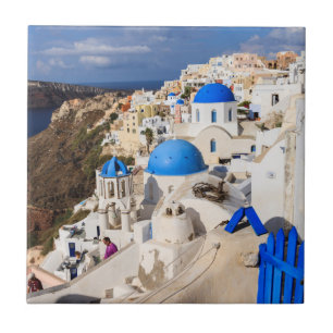 Traditionella grekiska hus kakelplatta