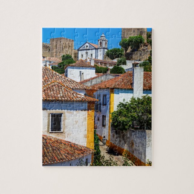 Traditionella hus i Röda Tak| Portugal Pussel (Vertikal)