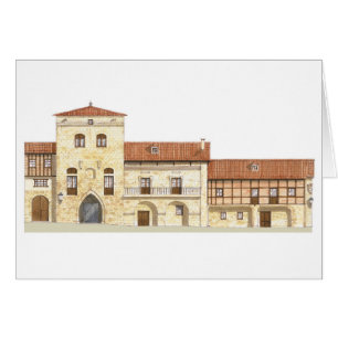Traditionella hus. Santillana del Mar Hälsningskort