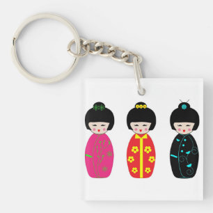 Traditionella japanska Kokeshi Geishadockor