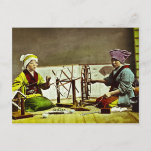 Traditionella japanska Silke-Weavers Vykort