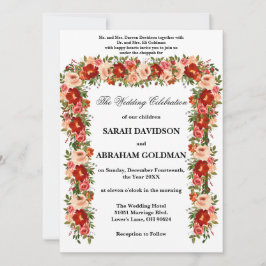 Traditionella judiska bröllopsinbjudningar - Rosor Inbjudningar