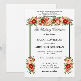 Traditionella judiska bröllopsinbjudningar - Rosor Inbjudningar