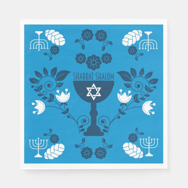 Traditionella judiska gåvor till shabbat pappersservett (Framsidan)