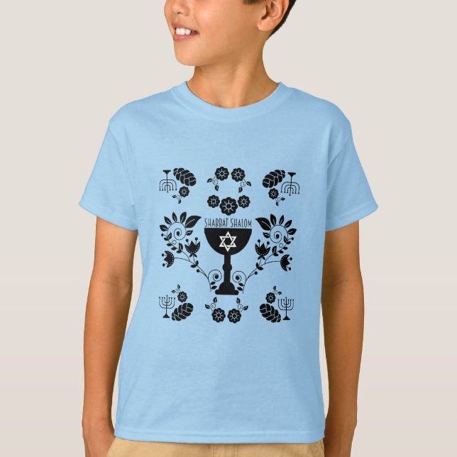 Traditionella judiska gåvor till shabbat t shirt (Framsida)