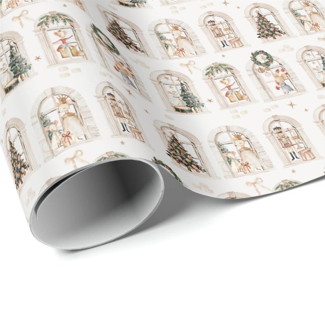 Traditionella julförberedelser musfamilj presentpapper (Rullad Hörn)