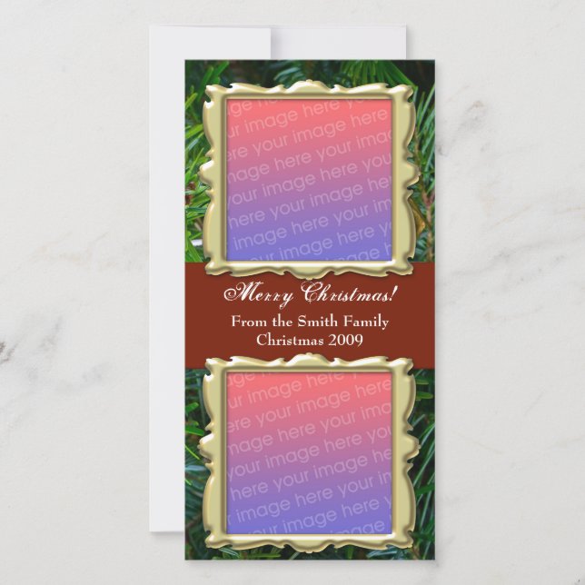 Traditionella julfotkort - 2 foton julkort (Framsida)