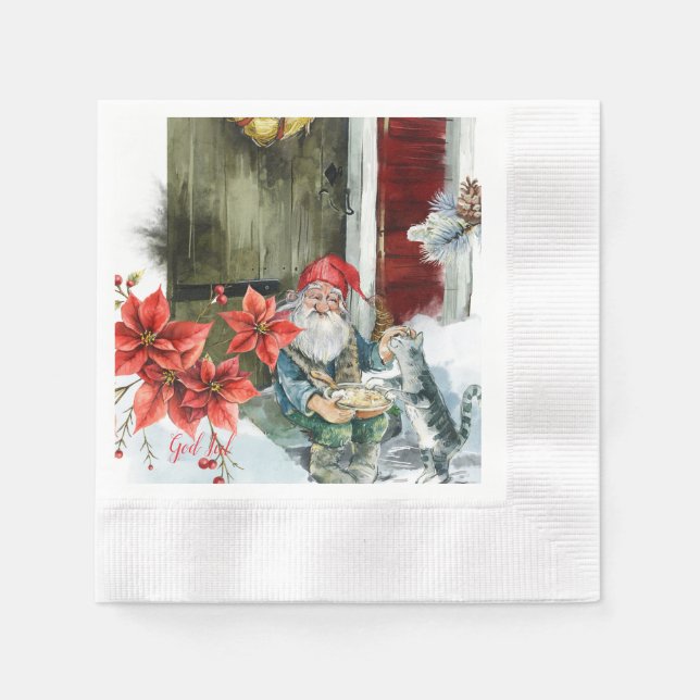 Traditionella julkort pappersservett (Framsidan)