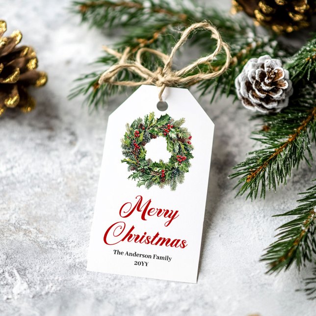 Traditionella julkransnamn etiketter (Traditional Christmas Wreath Custom Name Tag)