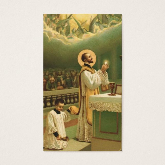 TRADITIONELLA KATOLISKA PRIEST-HELIGA VISITKORT (Framsidan)