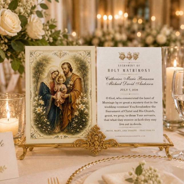 Traditionella katolska bröllopsbönkort visitkort (Skapare uppladdad)