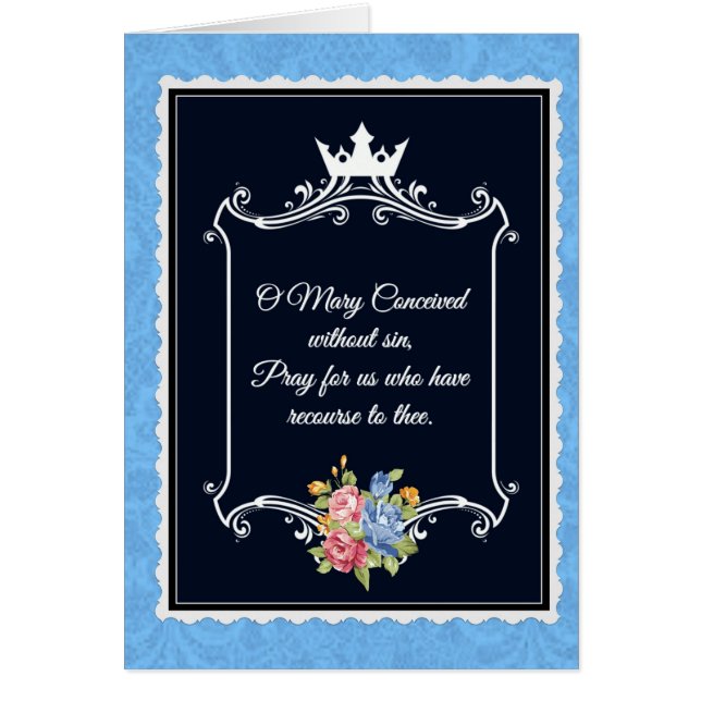 Traditionella katolska jungfruliga Mary noterar OBS Kort (Framsidan)