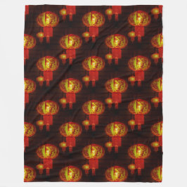 Traditionella kinesiska Lanternor - Sömlösa Mönste Fleecefilt