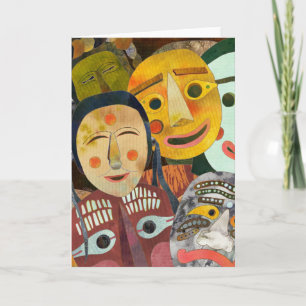 Traditionella koreanska masker: Tomt kort