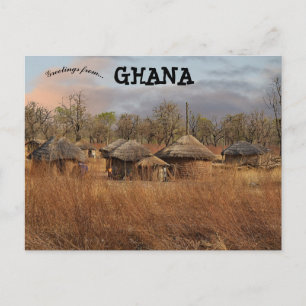 Traditionella Lera Huts i Ghana Vykort