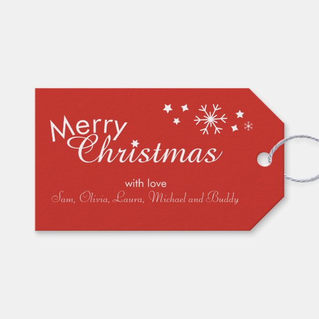 Traditionella - ljusröda - Märkre för att ge Anpas Presentetikett (Framsidan (Horisontell))