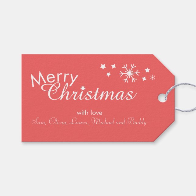 Traditionella Märkre - Mjuka röda - Anpassade Gift Presentetikett (Framsidan (Horisontell))