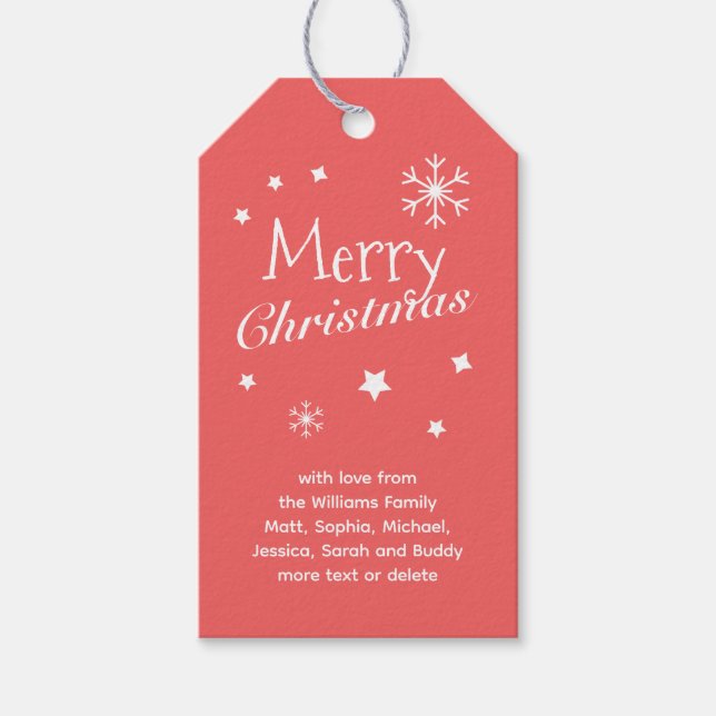 Traditionella - Mjuka röda - Juletiketter Presentetikett (Framsidan)