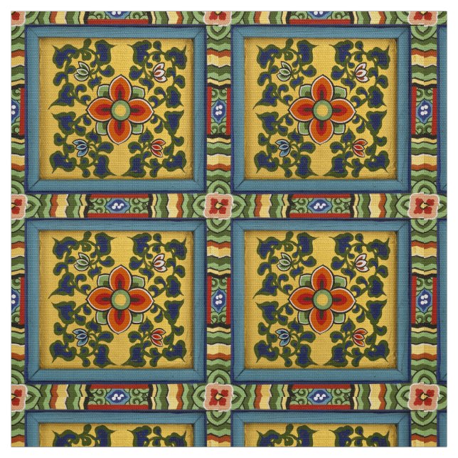 Traditionella Mönster-konsttextilier Tyg (Provkarta)