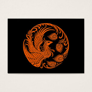Traditionella orange Phoenix cirklar Visitkort