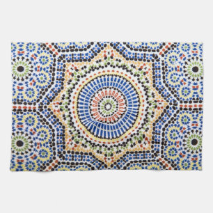 Traditionella portugisiska Azulejo belägger med Kökshandduk