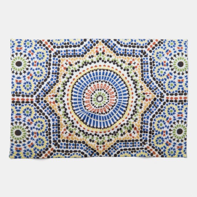 Traditionella portugisiska Azulejo belägger med Kökshandduk (Horisontell)