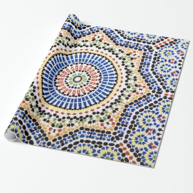 Traditionella portugisiska Azulejo belägger med Presentpapper (Utrullad)