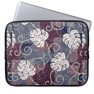 traditionella rand och löv mönster laptop fodral