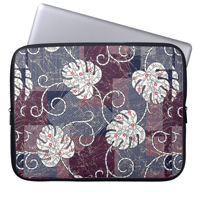 traditionella rand och löv mönster laptop fodral (Framsidan)