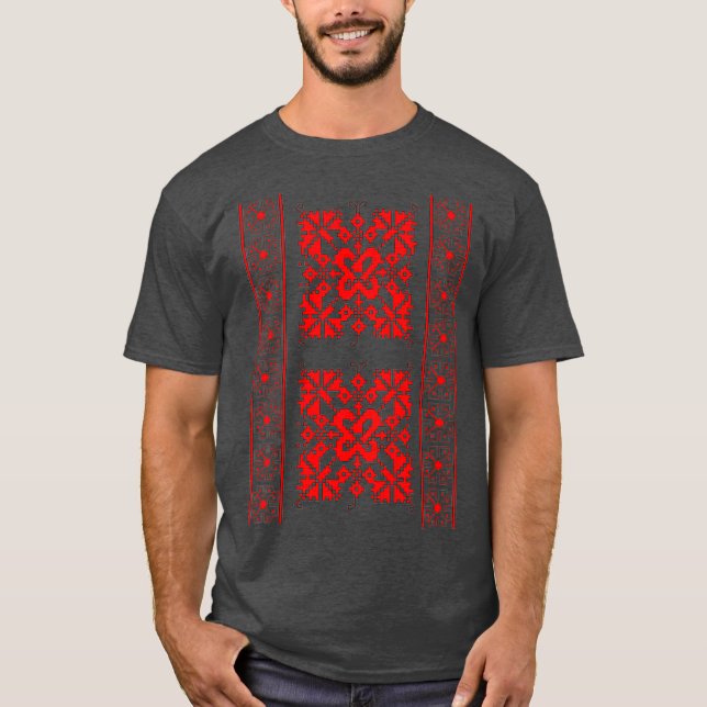 Traditionella rumänska konstmotiv från Olt T Shirt (Framsida)