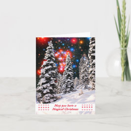 Traditionella stjärnor, soliga Träd Helgkort