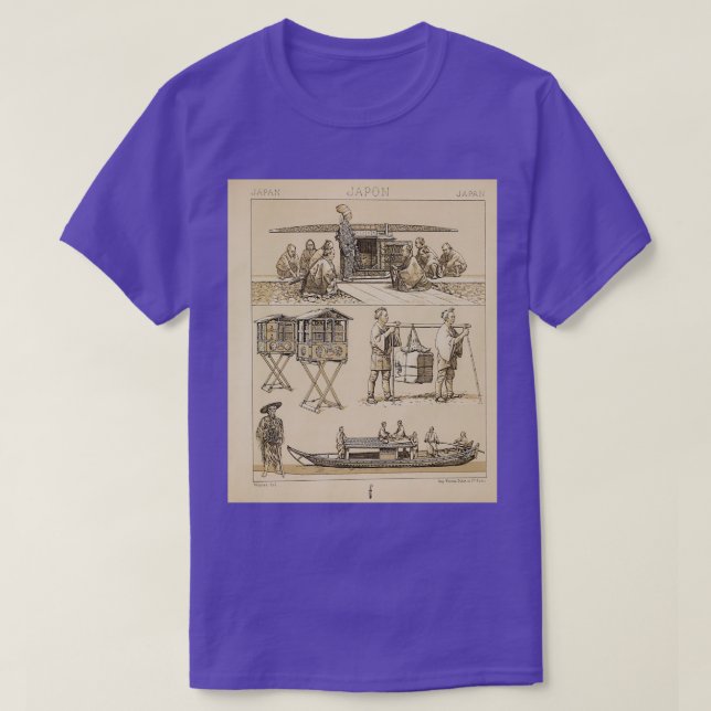 Traditionella tillbehör och livscykler för japansk t shirt (Design framsida)