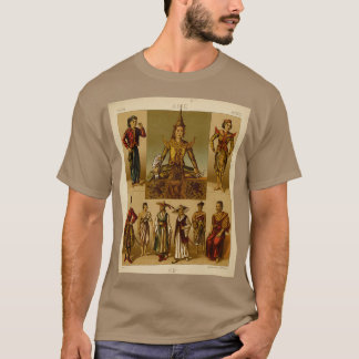 Traditionella tillbehör och livsstil för asiatiska t shirt