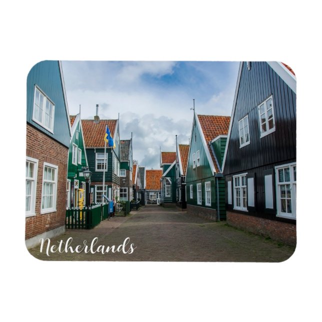 Traditionella trähus i byn Marken Magnet (Horisontell)