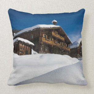 Traditionella träskåp i snö kudde