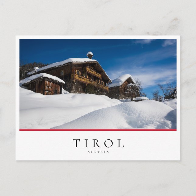 Traditionella träskåp i snö vykort (Framsida)