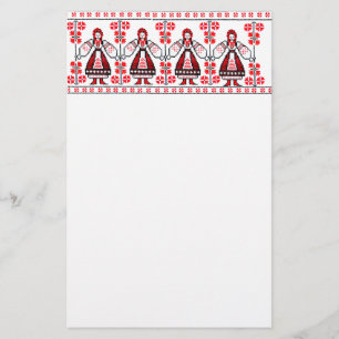 Traditionella ukrainska broderiukraine flickor brevpapper