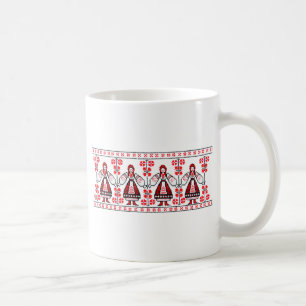 Traditionella ukrainska broderiukraine flickor kaffemugg