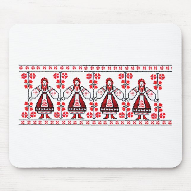 Traditionella ukrainska broderiukraine flickor musmatta (Framsidan)